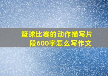 篮球比赛的动作描写片段600字怎么写作文