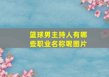 篮球男主持人有哪些职业名称呢图片