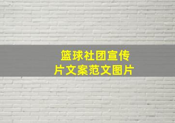 篮球社团宣传片文案范文图片