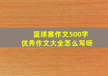 篮球赛作文500字优秀作文大全怎么写呀