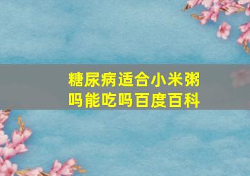 糖尿病适合小米粥吗能吃吗百度百科