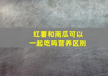 红薯和南瓜可以一起吃吗营养区别