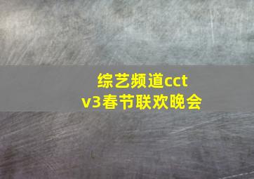 综艺频道cctv3春节联欢晚会