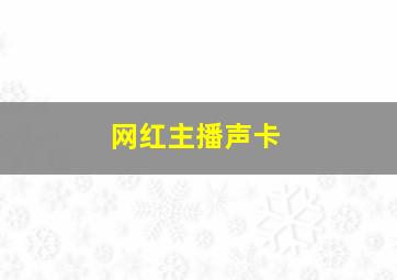 网红主播声卡