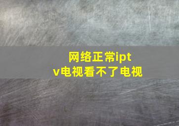 网络正常iptv电视看不了电视