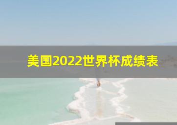 美国2022世界杯成绩表