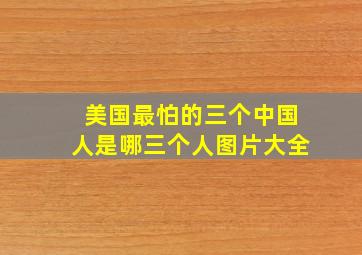 美国最怕的三个中国人是哪三个人图片大全