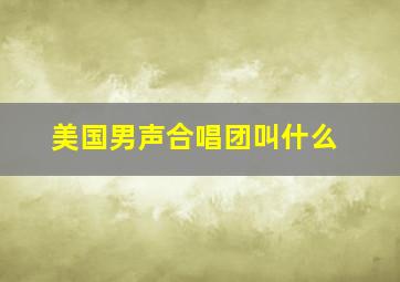 美国男声合唱团叫什么