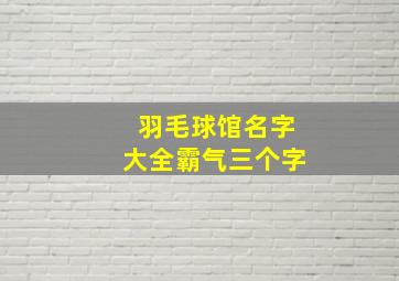 羽毛球馆名字大全霸气三个字