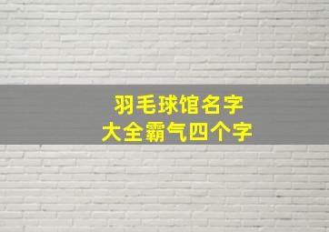 羽毛球馆名字大全霸气四个字