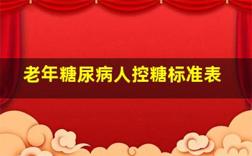 老年糖尿病人控糖标准表