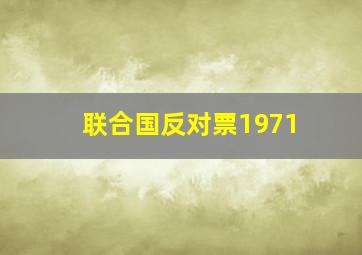 联合国反对票1971