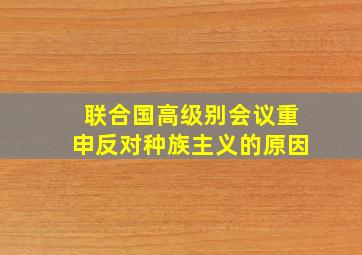 联合国高级别会议重申反对种族主义的原因