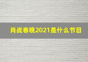 肖战春晚2021是什么节目