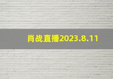 肖战直播2023.8.11