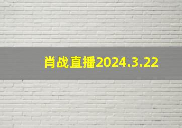 肖战直播2024.3.22