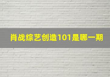 肖战综艺创造101是哪一期