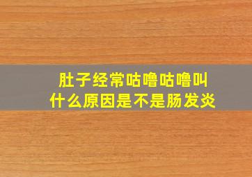 肚子经常咕噜咕噜叫什么原因是不是肠发炎