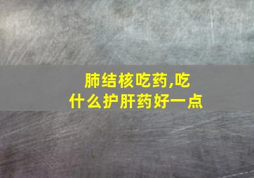 肺结核吃药,吃什么护肝药好一点