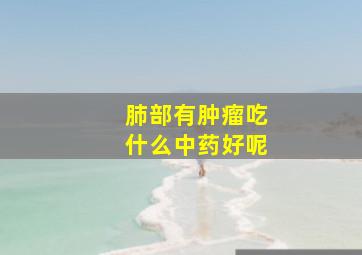 肺部有肿瘤吃什么中药好呢