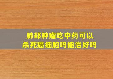 肺部肿瘤吃中药可以杀死癌细胞吗能治好吗