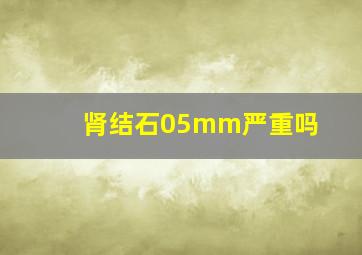 肾结石05mm严重吗