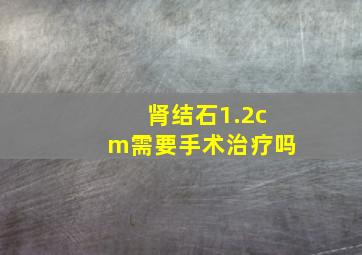 肾结石1.2cm需要手术治疗吗