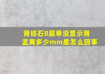 肾结石B超单没显示肾孟离多少mm是怎么回事