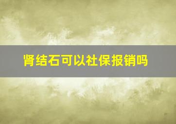 肾结石可以社保报销吗