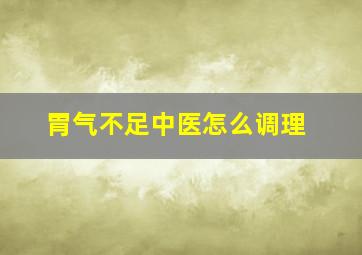 胃气不足中医怎么调理