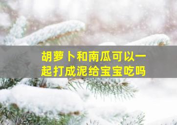 胡萝卜和南瓜可以一起打成泥给宝宝吃吗