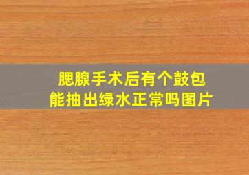 腮腺手术后有个鼓包能抽出绿水正常吗图片