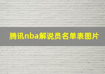 腾讯nba解说员名单表图片