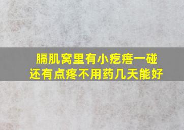 膈肌窝里有小疙瘩一碰还有点疼不用药几天能好