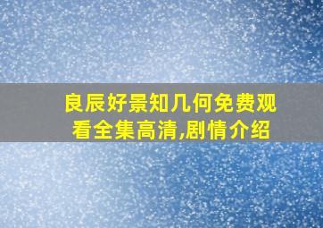 良辰好景知几何免费观看全集高清,剧情介绍