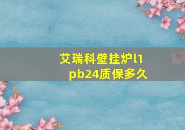 艾瑞科壁挂炉l1pb24质保多久