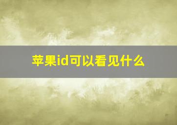 苹果id可以看见什么