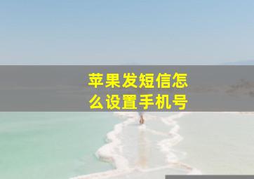 苹果发短信怎么设置手机号