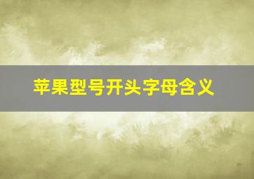 苹果型号开头字母含义