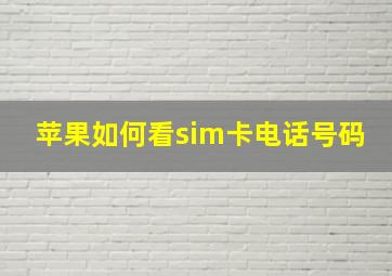 苹果如何看sim卡电话号码