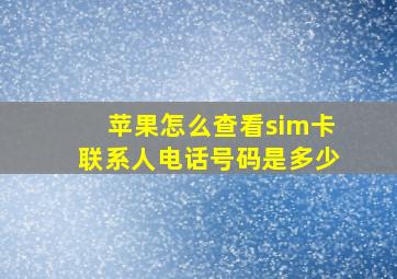 苹果怎么查看sim卡联系人电话号码是多少