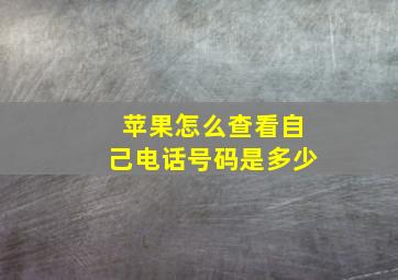 苹果怎么查看自己电话号码是多少