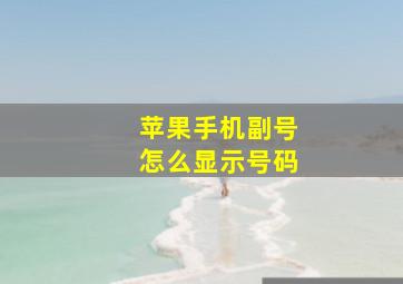 苹果手机副号怎么显示号码