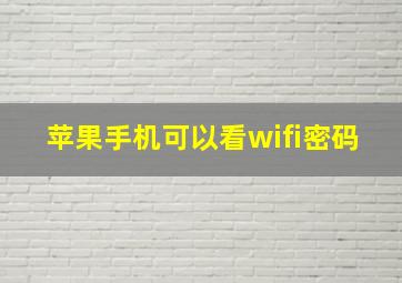 苹果手机可以看wifi密码