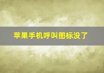 苹果手机呼叫图标没了