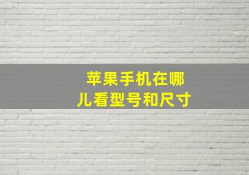 苹果手机在哪儿看型号和尺寸