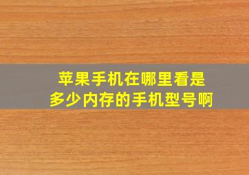 苹果手机在哪里看是多少内存的手机型号啊