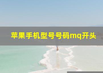 苹果手机型号号码mq开头