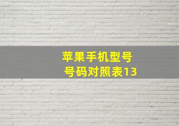 苹果手机型号号码对照表13