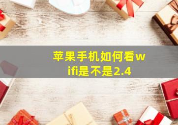 苹果手机如何看wifi是不是2.4